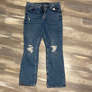 High waist straight jeans